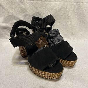 NEW FREE People Sport Society Platform Sandals black Sz 39
